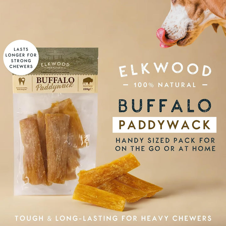 Elkwood 100% Natural Buffalo Paddywack 220g