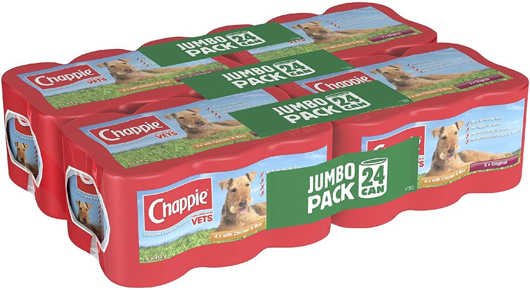 Chappie Adult Wet Dog Food Tins Favourites in Loaf 24 x 412g
