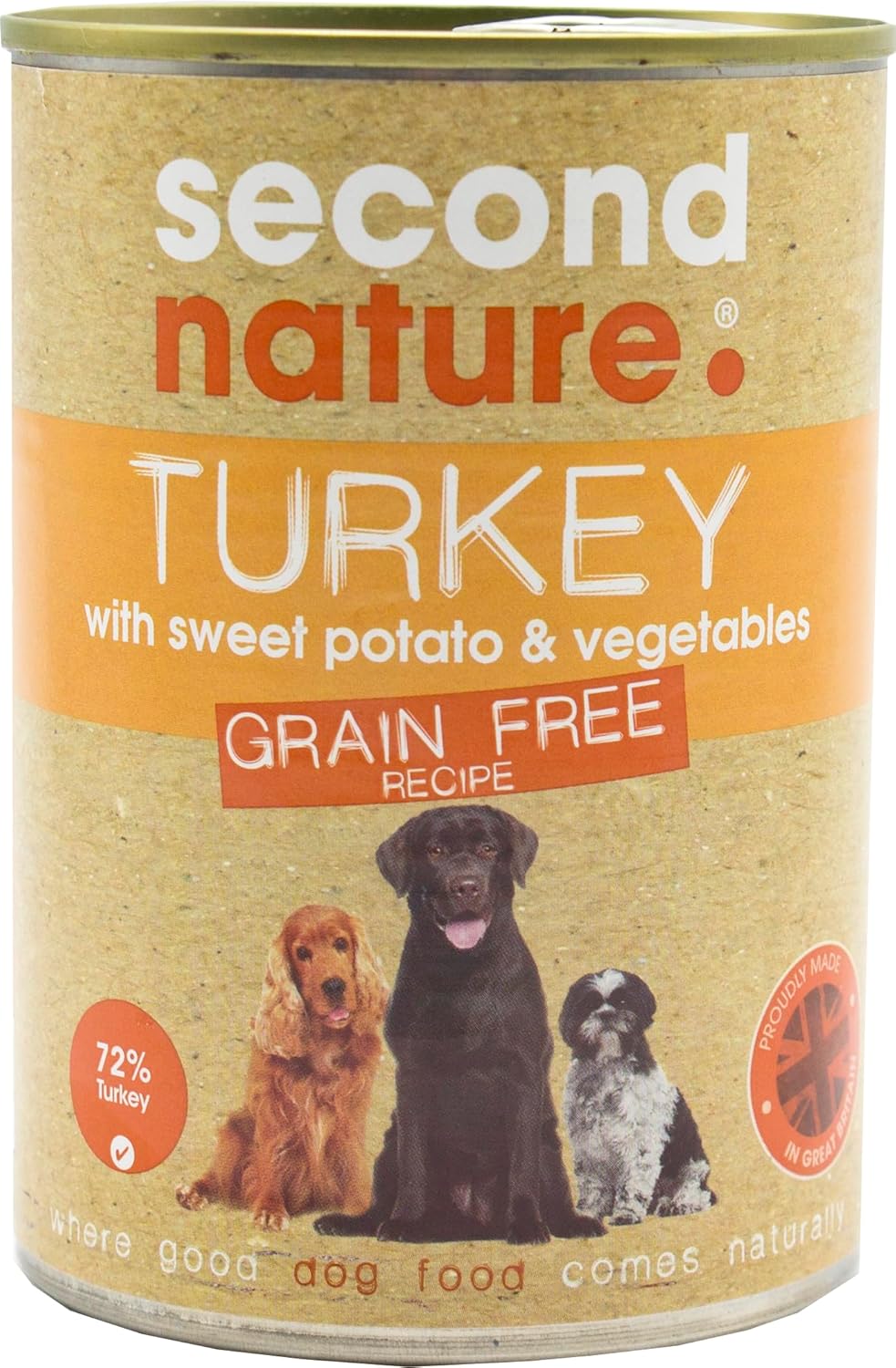 Second Nature Grain Free Tin Turkey & Sweet Potato with Vegetables 12x395g