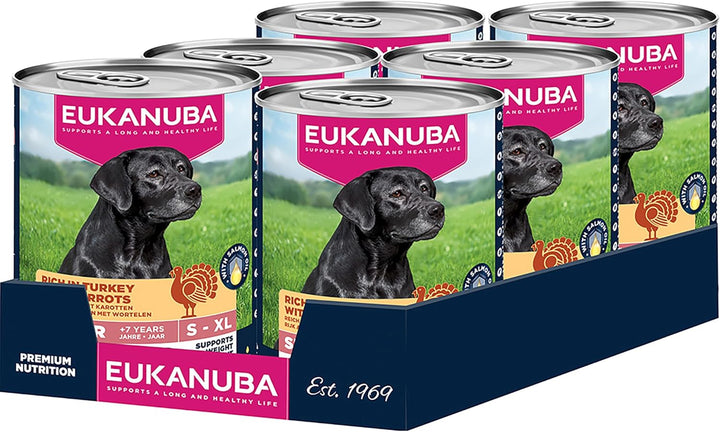 Eukanuba Cans 7+ Years Senior Dog Turkey &amp; Carrots 6 X 400G