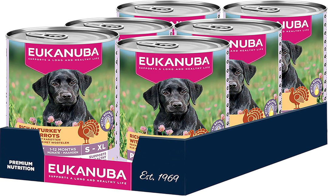 Eukanuba Cans 1-12 Months Puppy Turkey &amp; Carrots 6 X 400G