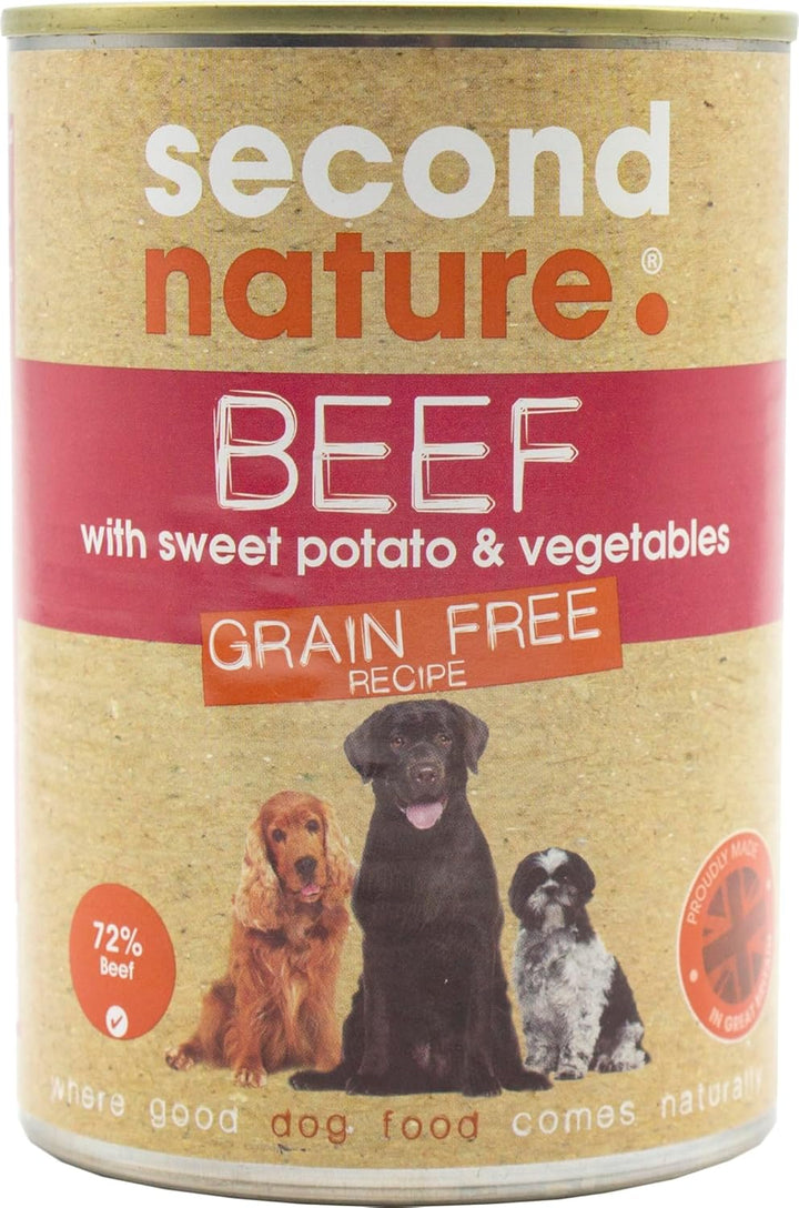 Second Nature Grain Free Tin Beef & Sweet Potato 12x395g