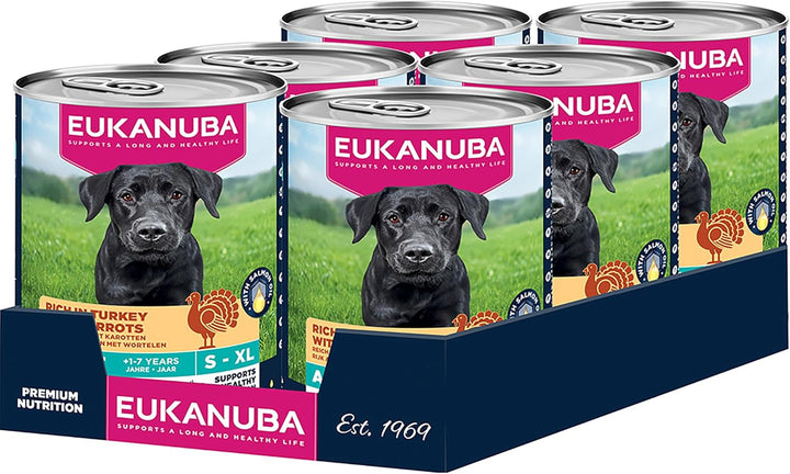 Eukanuba Cans 1-7 Years Adult Dog Turkey & Carrots 6 X 400G