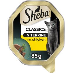 SHEBA Classics Adult Cat Food with Chicken in Terrine Tray 22x85g