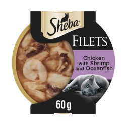 SHEBA Fillets with Chicken shrimp & Oceanfish in Gravy 32 x 60G