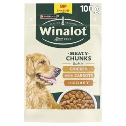 Winalot Pouches Meaty Chunks Chicken & Carrot In Gravy 20x100g