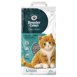 Breeder Celect Recycled Paper Cat Litter, 25LTR