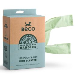 Beco Super Strong Leak Proof Poop Bags Mint Scented With Tie Handles 270's