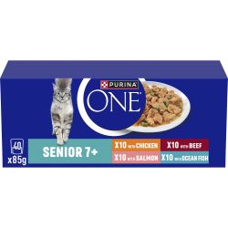 Purina One 7+ Senior Cat Mixed Pack 40 X 85G