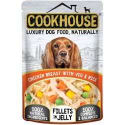 Cookhouse Dog Chicken Breast with Veg & Rice Fillets in Jelly 15 x 100g