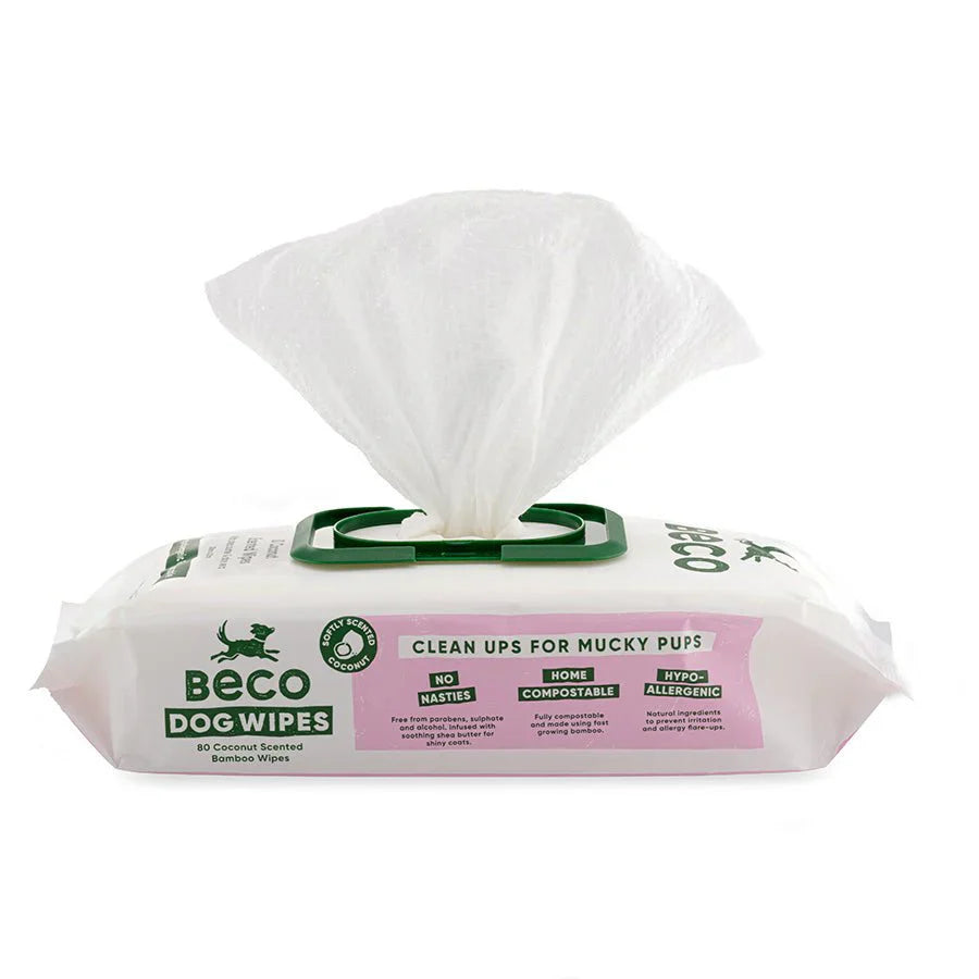 Beco Bamboo Coconut Scented Dog Wipes 80'S
