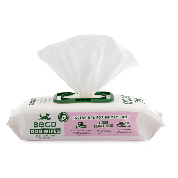 Beco Bamboo Coconut Scented Dog Wipes 80'S