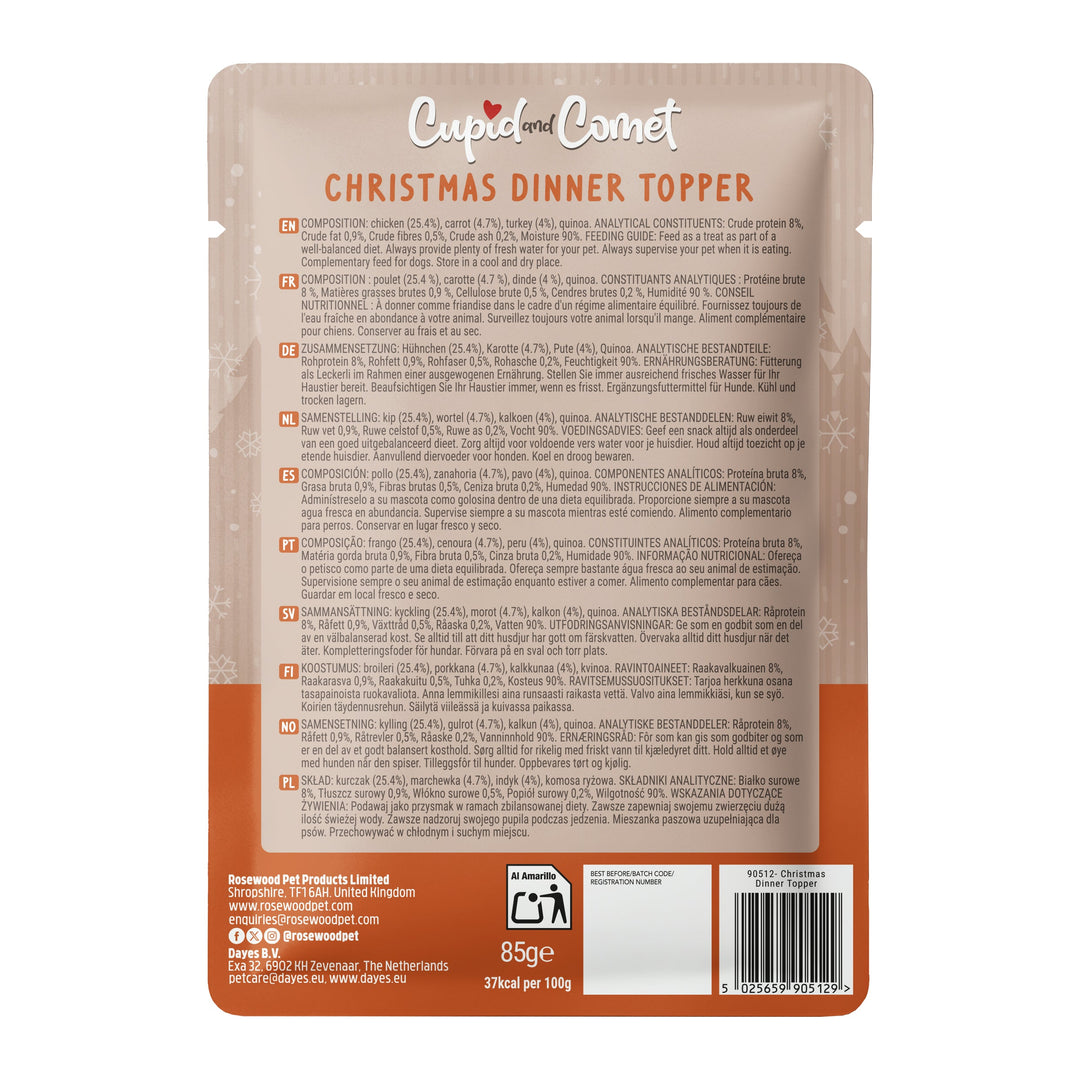 Rosewood Christmas Dinner Topper For Dogs 85G