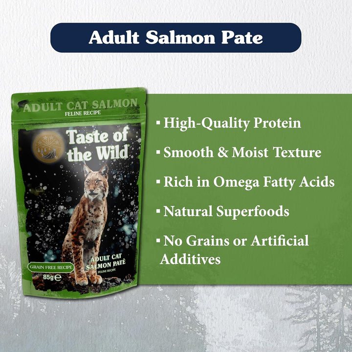 Taste Of The Wild Adult Salmon Pate Wet Cat Pouch 12x85g