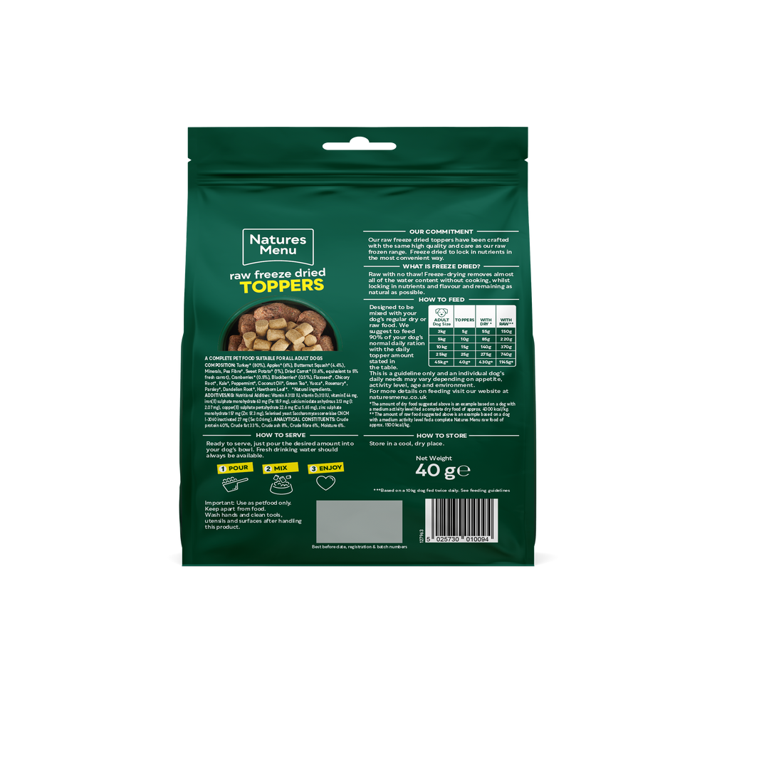Natures Menu Freeze Dried Turkey Toppers 40g