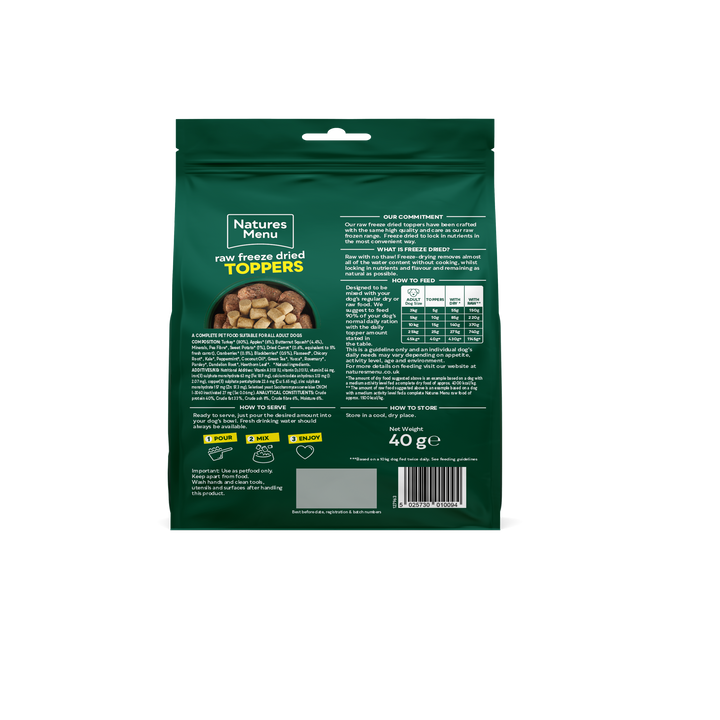 Natures Menu Freeze Dried Turkey Toppers 40g