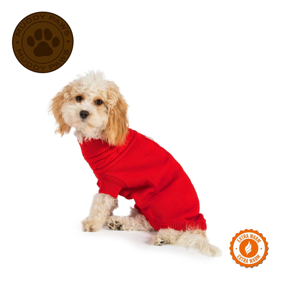 Ancol Red Cable Knit Jumper M