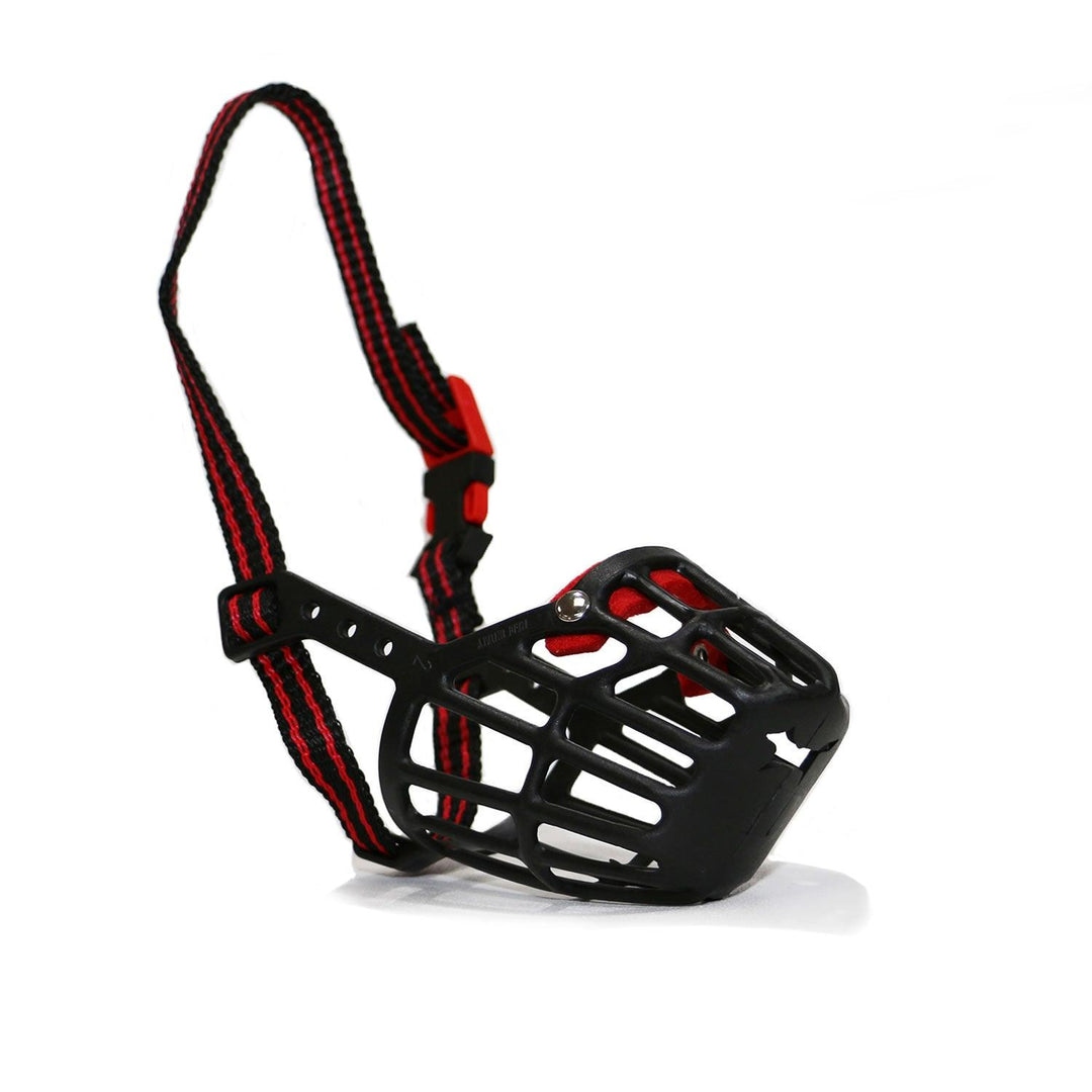Ancol Plastic Dog Muzzle Size 4 Black / Red