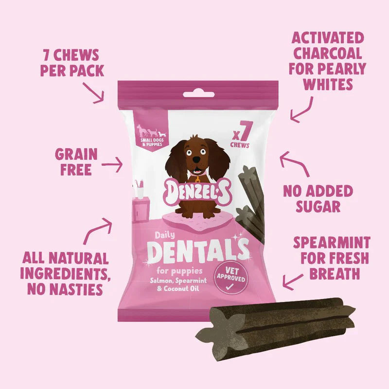 Denzels Daily Dentals Puppy Salmon & Spearmint 7Pk