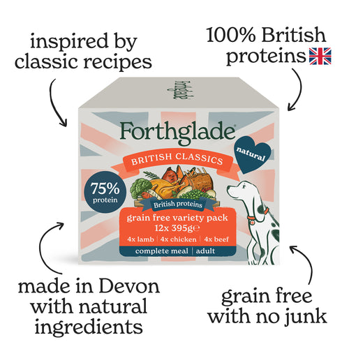 Forthglade Adult Dog British Classics Grain Free Variety 12 x 395g