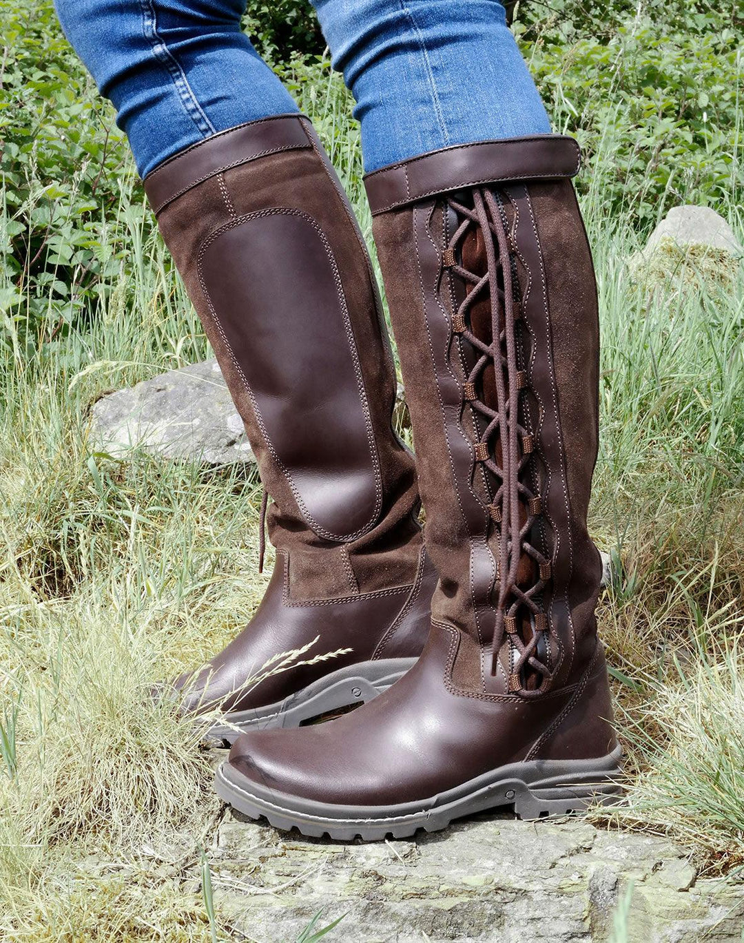 Brogini Winchester Lace Up Country Boots Wide Size 37 (4.5) Brown