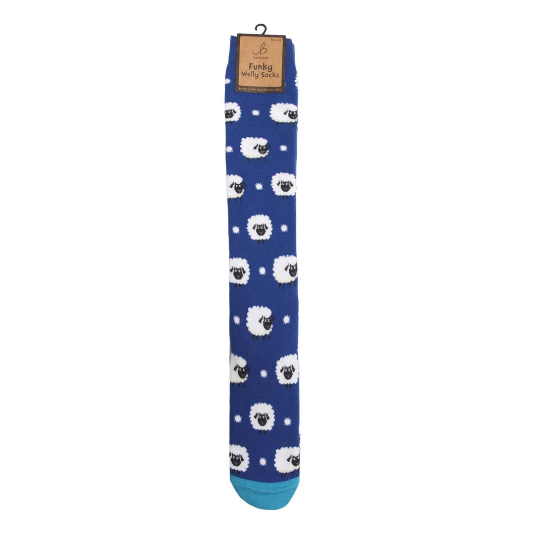 BARTLEBY FUNKY WELLY SOCKS LADIES CUTE SHEEP SIZE 4-8