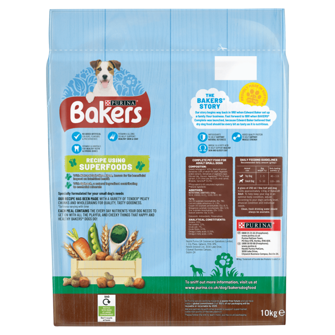 Bakers Small Dog Food Beef & Veg 10Kg - Ormskirk Pets