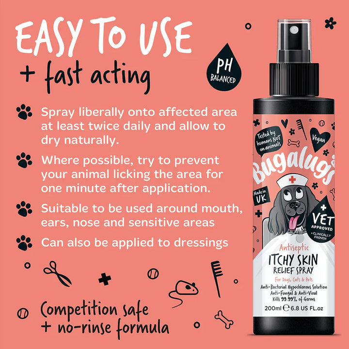 Bugalugs Antiseptic Itch Skin Relief Spray 200Ml