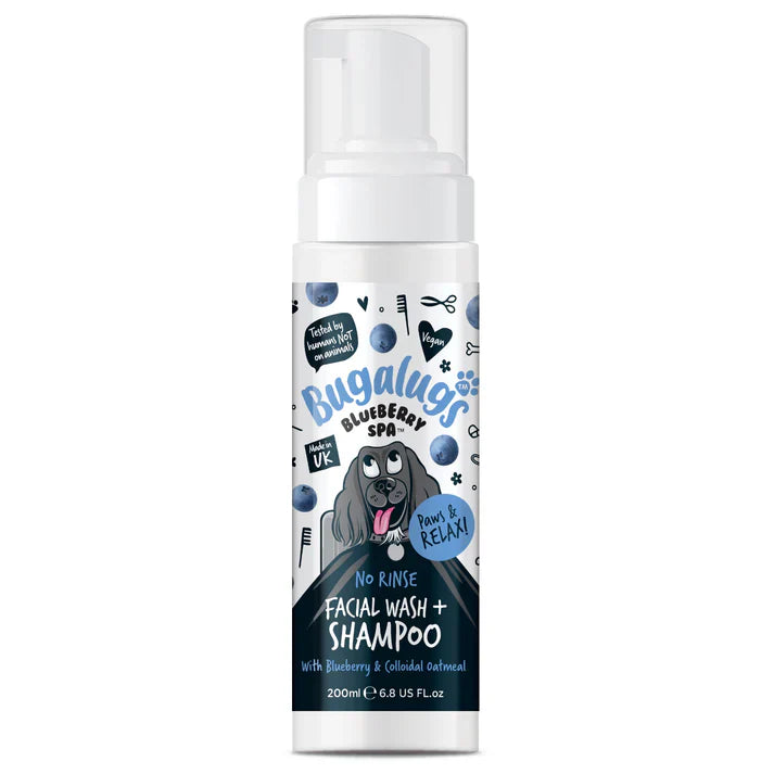 Bugalugs Blueberry Spa No Rinse Facial Wash Shampoo For Dogs 200ml