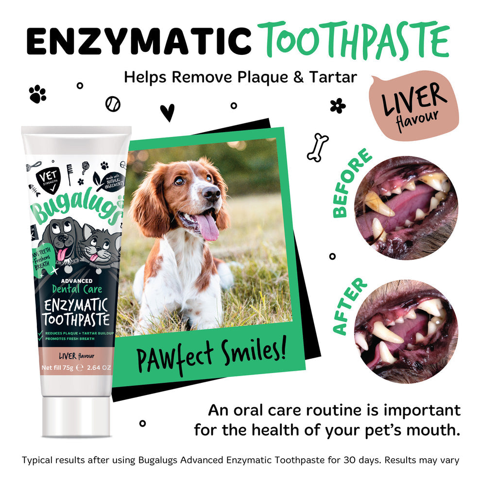 BUGALUGS ADVANCED DENTAL CARE ENZYMATIC TOOTHPASTE LIVER FLAVOUR 75G