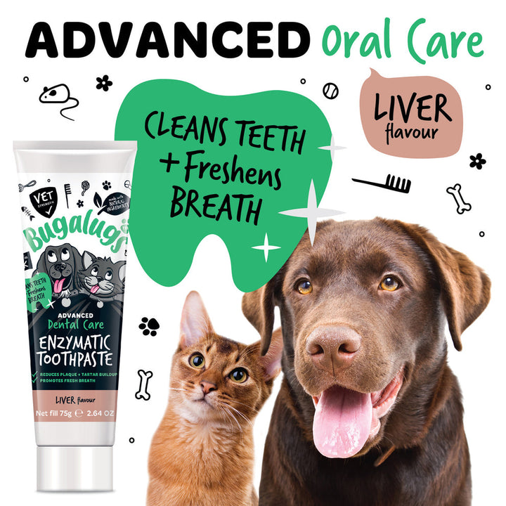 BUGALUGS ADVANCED DENTAL CARE ENZYMATIC TOOTHPASTE LIVER FLAVOUR 75G
