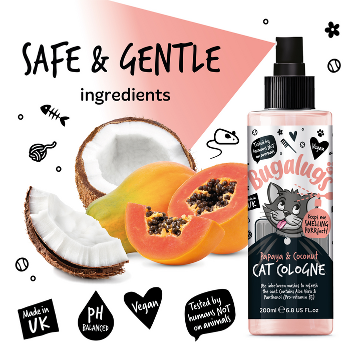 Bugalugs Papaya &amp; Coconut Cat Cologne, 200ML