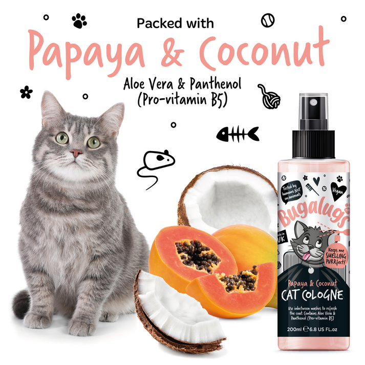 Bugalugs Papaya &amp; Coconut Cat Cologne, 200ML
