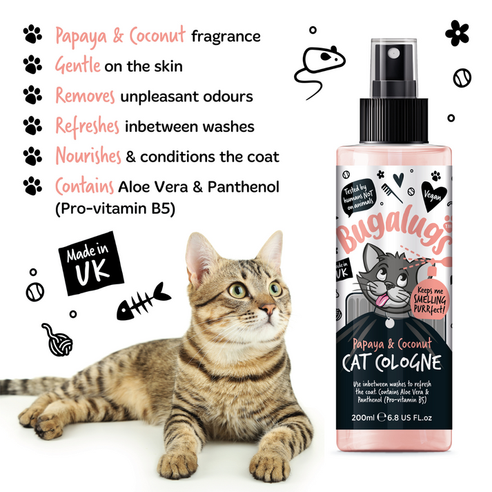 Bugalugs Papaya &amp; Coconut Cat Cologne, 200ML