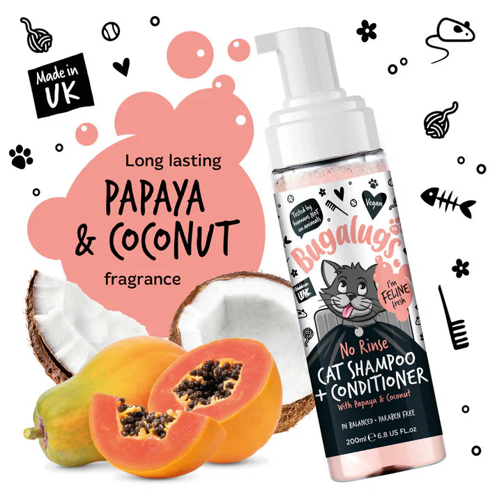 Bugalugs No Rinse Papaya & Coconut Shampoo & Conditioner 200ml