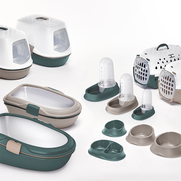 Stefanplast Furba Chic Open Litter Tray Green/Grey