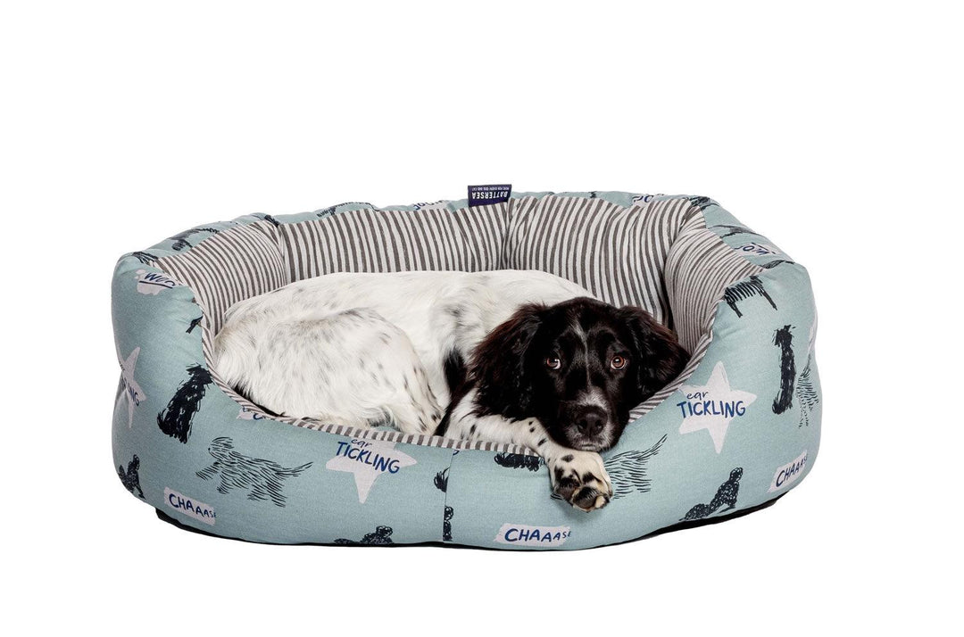 Danish Design Battersea Playful Dogs Deluxe Slumber Bed 76cm (30") Blue