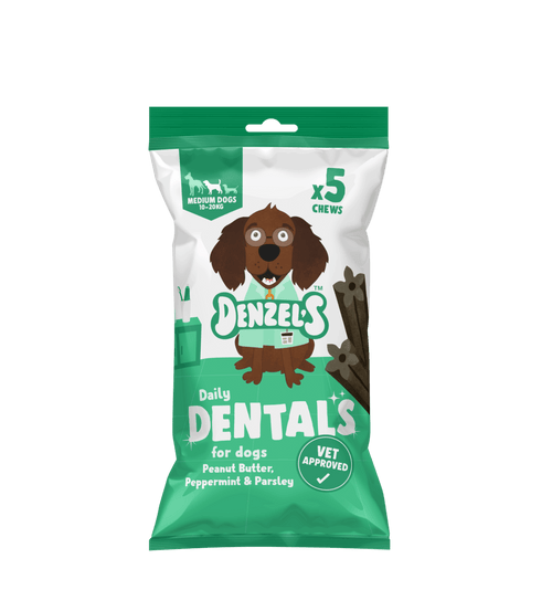 Denzels Daily Dentals Medium Dog Peanut Butter &amp; Peppermint 100G