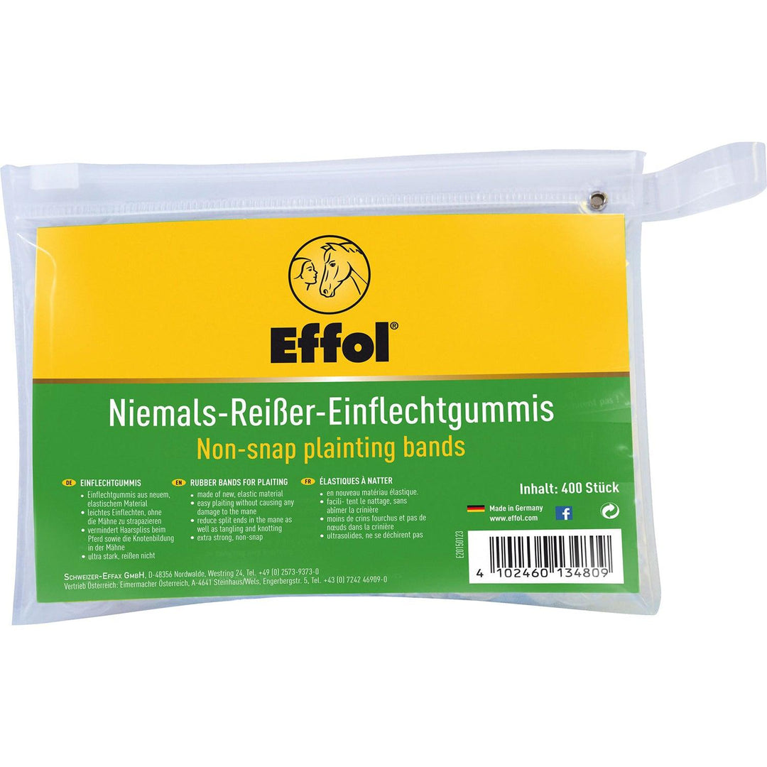 Effol Non-Snap Plaiting Bands Black X 400 Pack