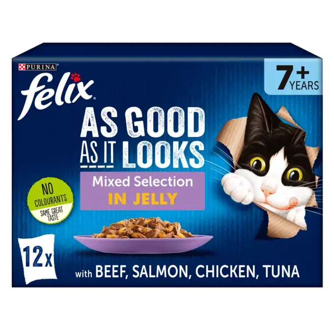 Felix As Good As It Looks 7+ Cat Mixed Selection In Jelly 12 X 85G