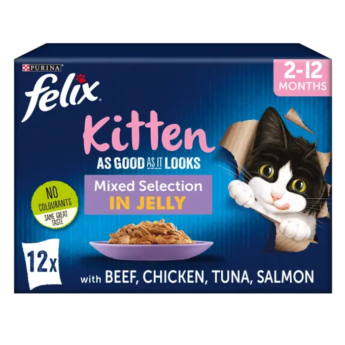 Felix As Good As It Looks Kitten Mixed Selection In Jelly 12 X 85G