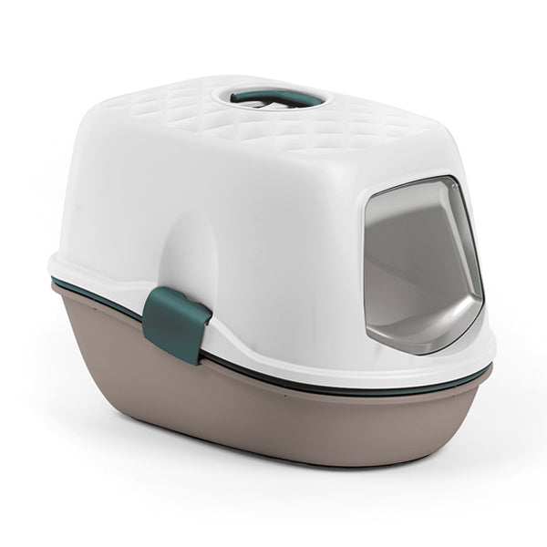 Stefanplast Furba Top Chic Hooded Litter Tray White/Grey
