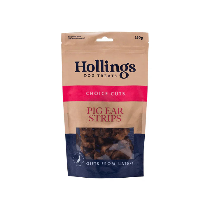 Hollings Pig Ear Strip Pre Pack 150g