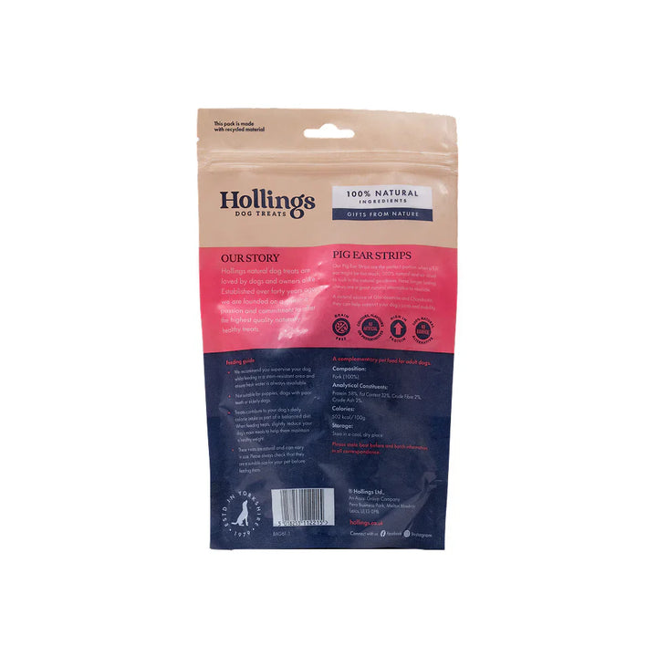 Hollings Pig Ear Strip Pre Pack 150g