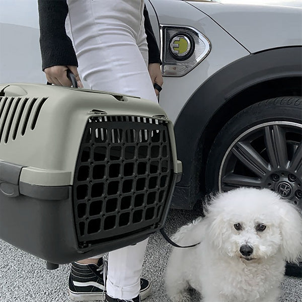 Stefanplast Pet Carrier With Plastic Door Grey