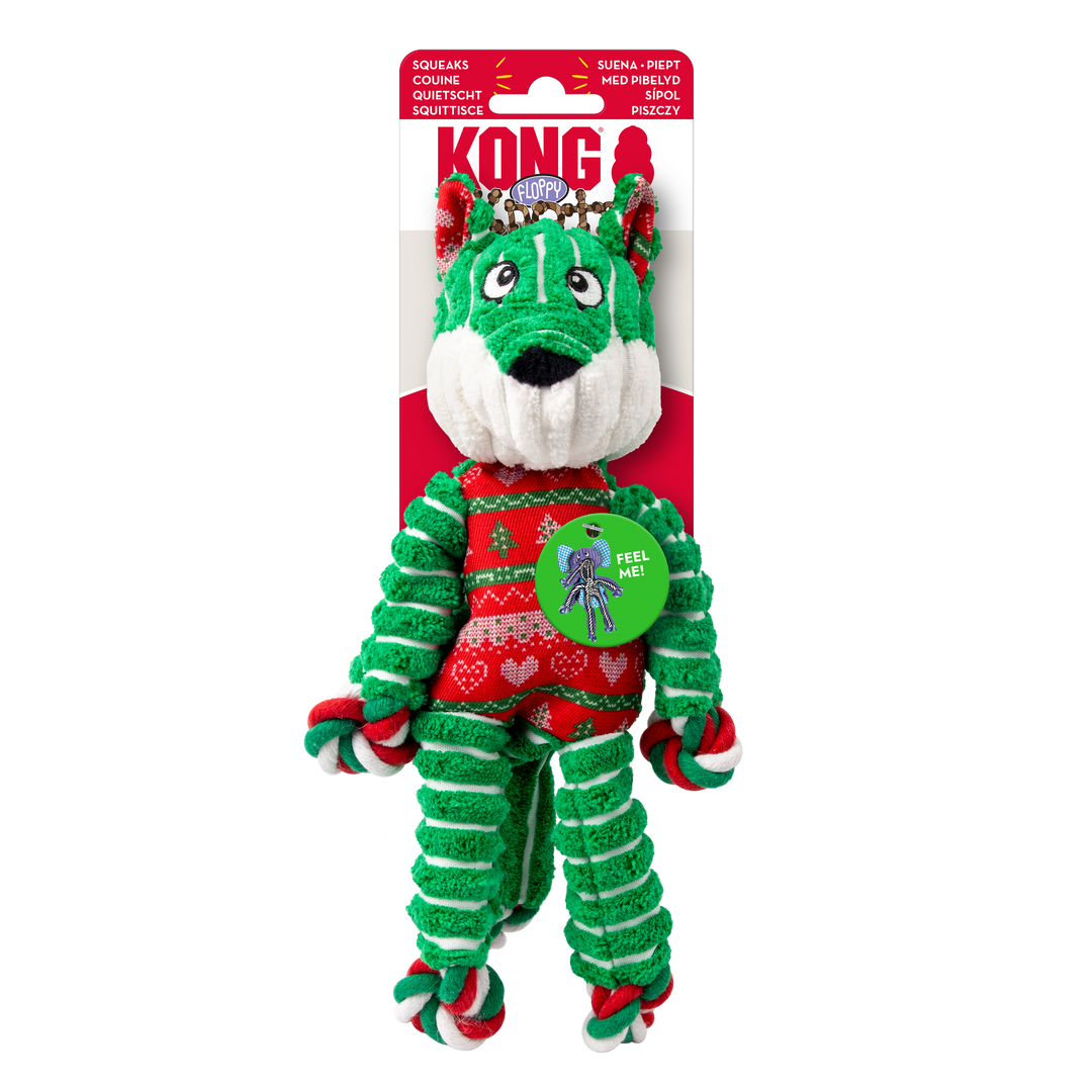 KONG Holiday Floppy Knots Fox Small Medium