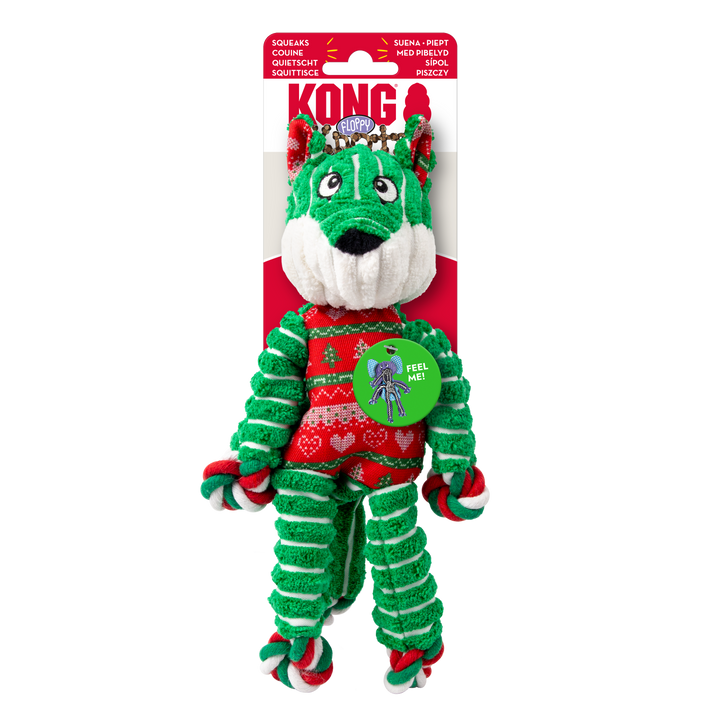 KONG Holiday Floppy Knots Fox Small Medium