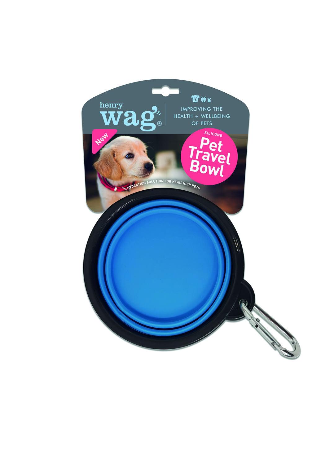 Henry Wag Pet Travel Bowl Small (350Ml) Blue