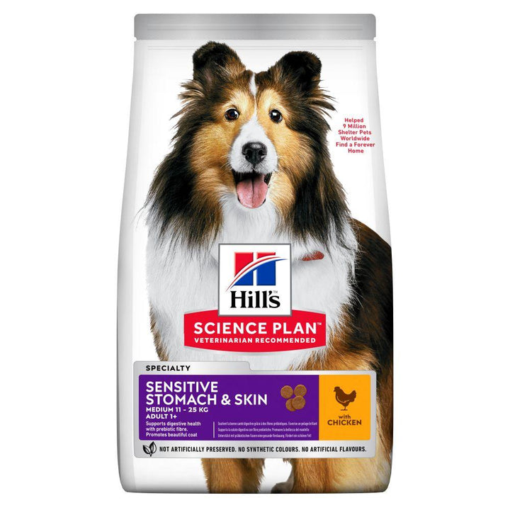 Hills Science Plan Sensitive Stomach & Skin Adult Dog Food Chicken 14kg