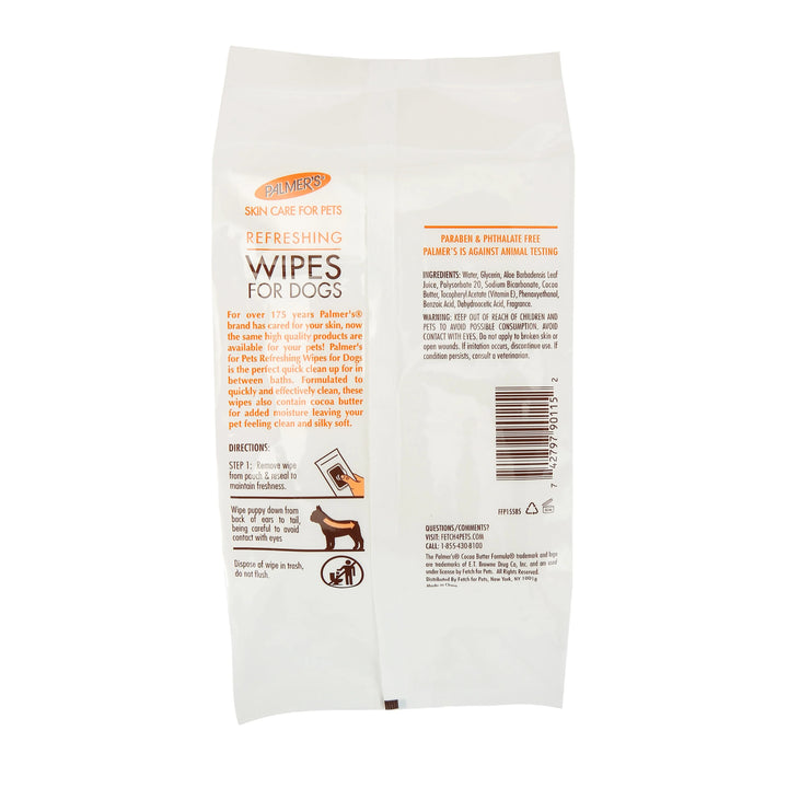 Palmer's For Pets Dog Wipes With Cocoa Butter 100pk